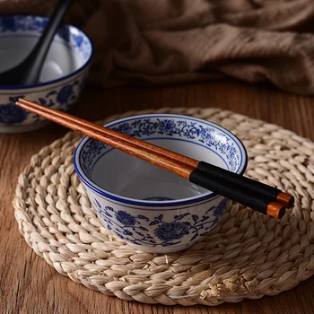 10ペア割り箸寿司棒再利用可能な中国の箸セット長の和食Chop棒木材キッチン-食器