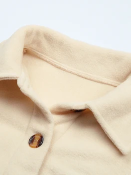 JIM&NORA女性秋冬暖かく極域フリースのパッチワークシャツジャケットオーバーコーティング女性のゆったり洋服コートOutwearファッション