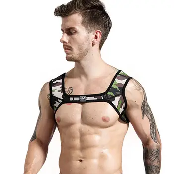 JOCKMAIL男性のフィットネスネオハーネススポーツ肩紐で行保護具を支援セクシタンクトップ-ゲイの摩耗