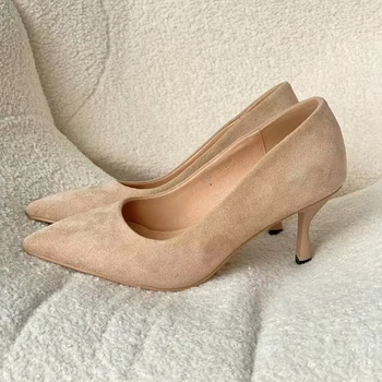 JOZHAMTAサイズ32-42女子ポンプシ薄膜のハイヒール靴のための女性のインはファッションで優雅な女性イヒールの靴パレディース靴
