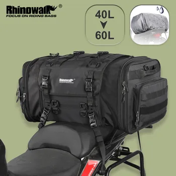 Rhinowalk二輪車のテール袋40-60L防水モーターリヤシートバッグ大容量Motorcross席のバッグ拡張性の旅行は荷物