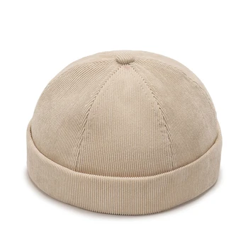 ファッション男性綿Brimless Skulliesキャップヴィンテージドーム帽子固体通携帯帽子夏多目的Beanie帽子をヒップホップ帽子