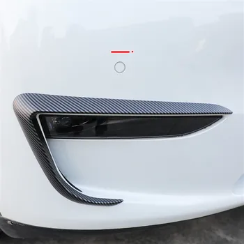 フロントフォグランプ眉の上に飾るためのテスラモデルのY変更自動車の再封入マットブラックカーボンファイバパールホワイト