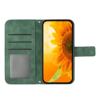 マジック4Lite5G財布に電話帳の場合のためのファーウェイの名誉X9 70Pro30代X7X8 50 9X Lite場3Dひまわりフリップ革のバックカバー