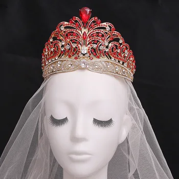 欧州ヒ結晶-結婚冠立方晶ジルコンのコントラストクイーンズゴージャスTiaras者がステージショーのヘアアクセサリー