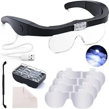 虫眼鏡のUSB充電着装置をLEDライト付ルーペ読書の時計職人ジュエリーの修復拡大のガラス
