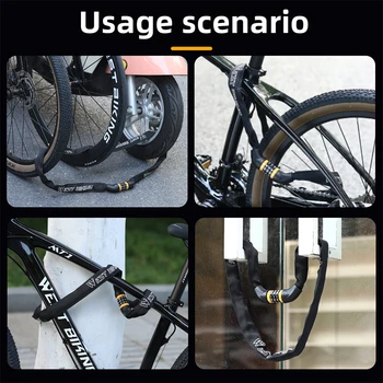 西サイクリング65-150cm多lengthバイクチェーンロック5桁のコードを組み合わせ盗難防止ロック自転車バイクEbike付属品
