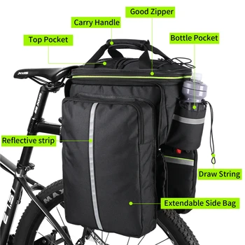 西サイクリングバイクキャリアバッグ防水20-30L多機能大容量のトレンディなバッグと雨カバー自転車付属品
