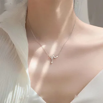 韓国の気質心電図鎖骨がチェーンネックレス女性は女の子の新しい傾向のペンダントネックレス者の結婚ジュエリー